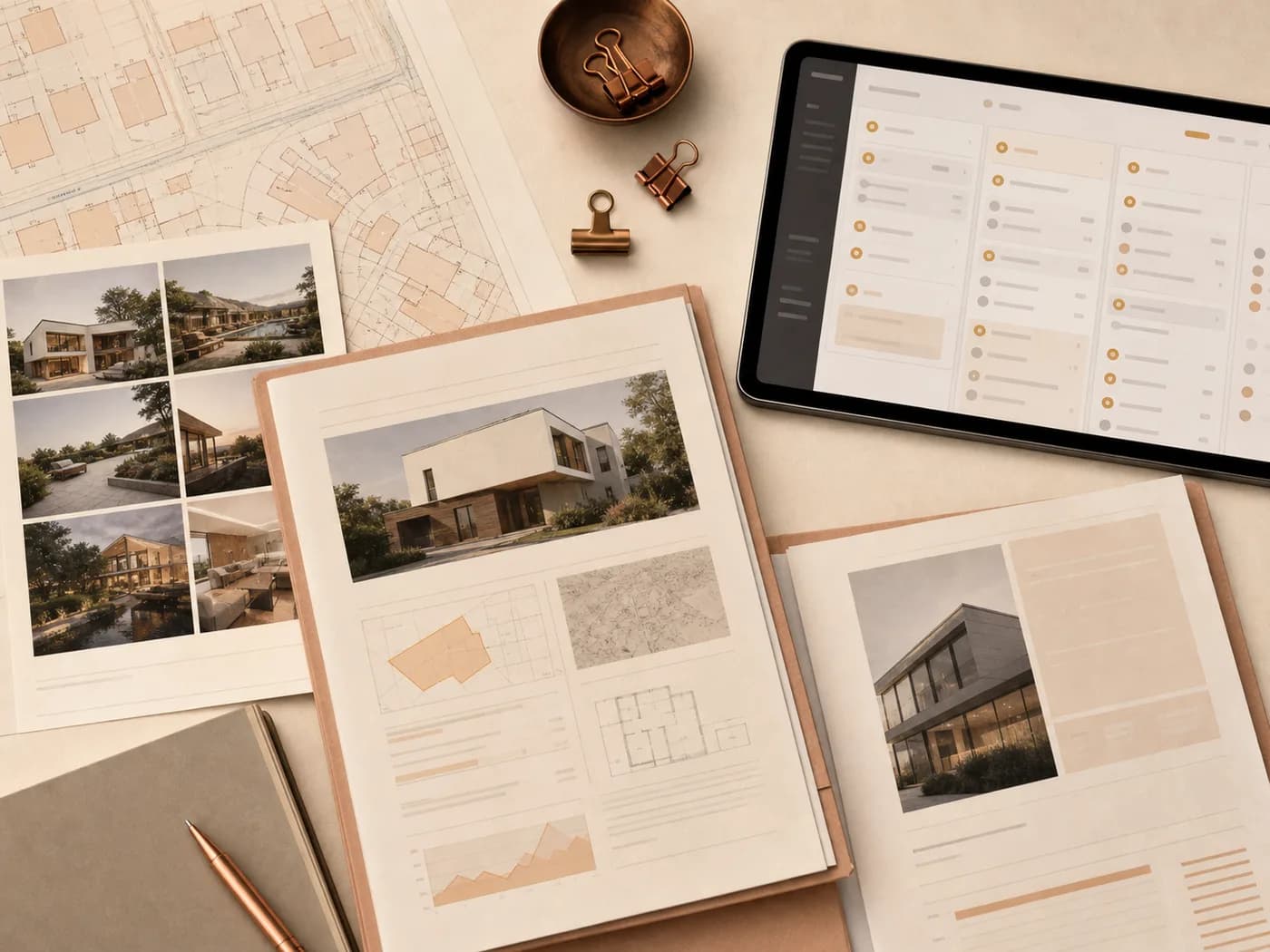 Dossier inmobiliario con mapa, informe y panel operativo de Casedra